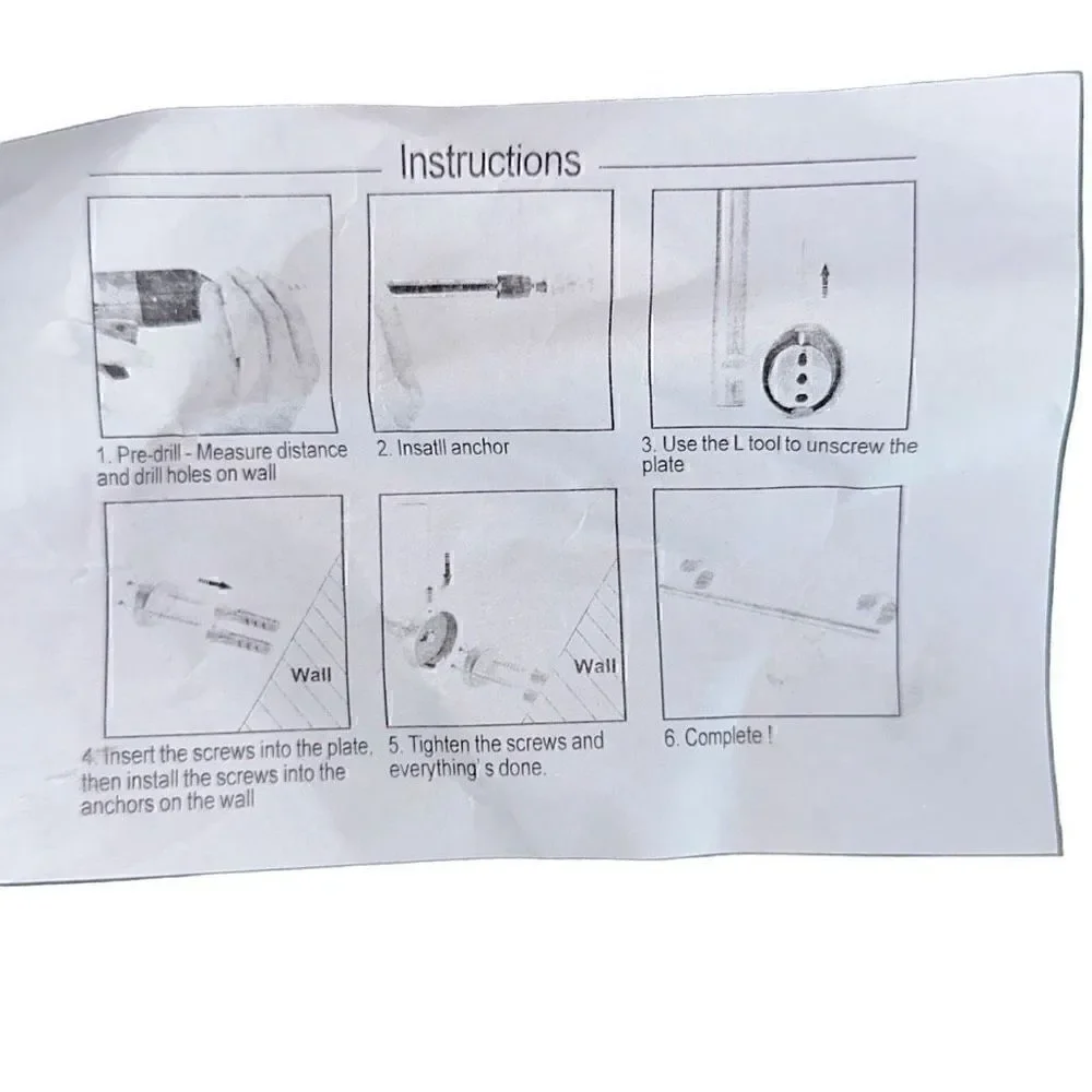 *NEW*Set Of 2 TocTen Stainless Steel Thicken Wall Mounted Double Bath Towel Bar